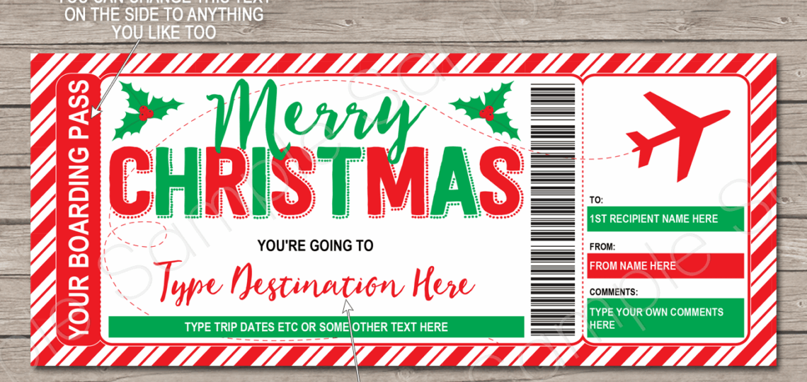 Christmas Boarding Pass Template
