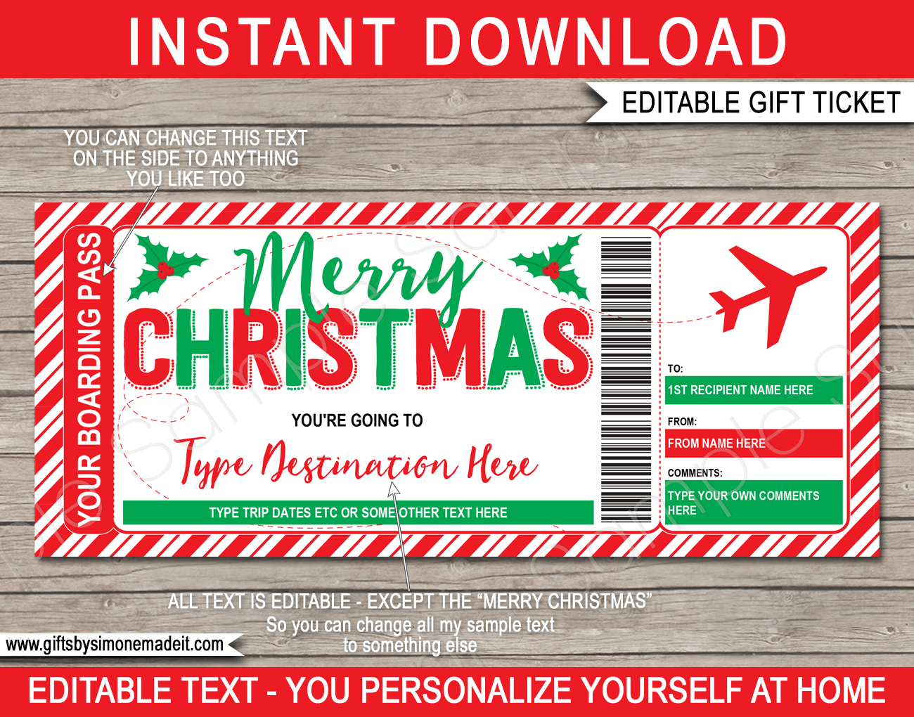 Christmas Boarding Pass Template Christmas Boarding Pass Template