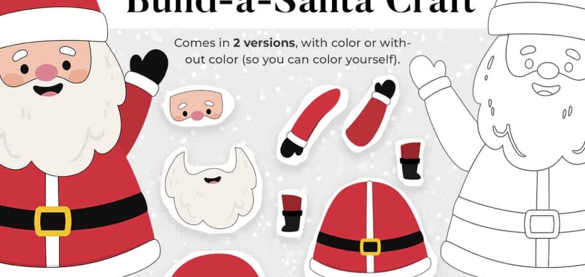 Christmas Build a Santa Craft Mrs Merry