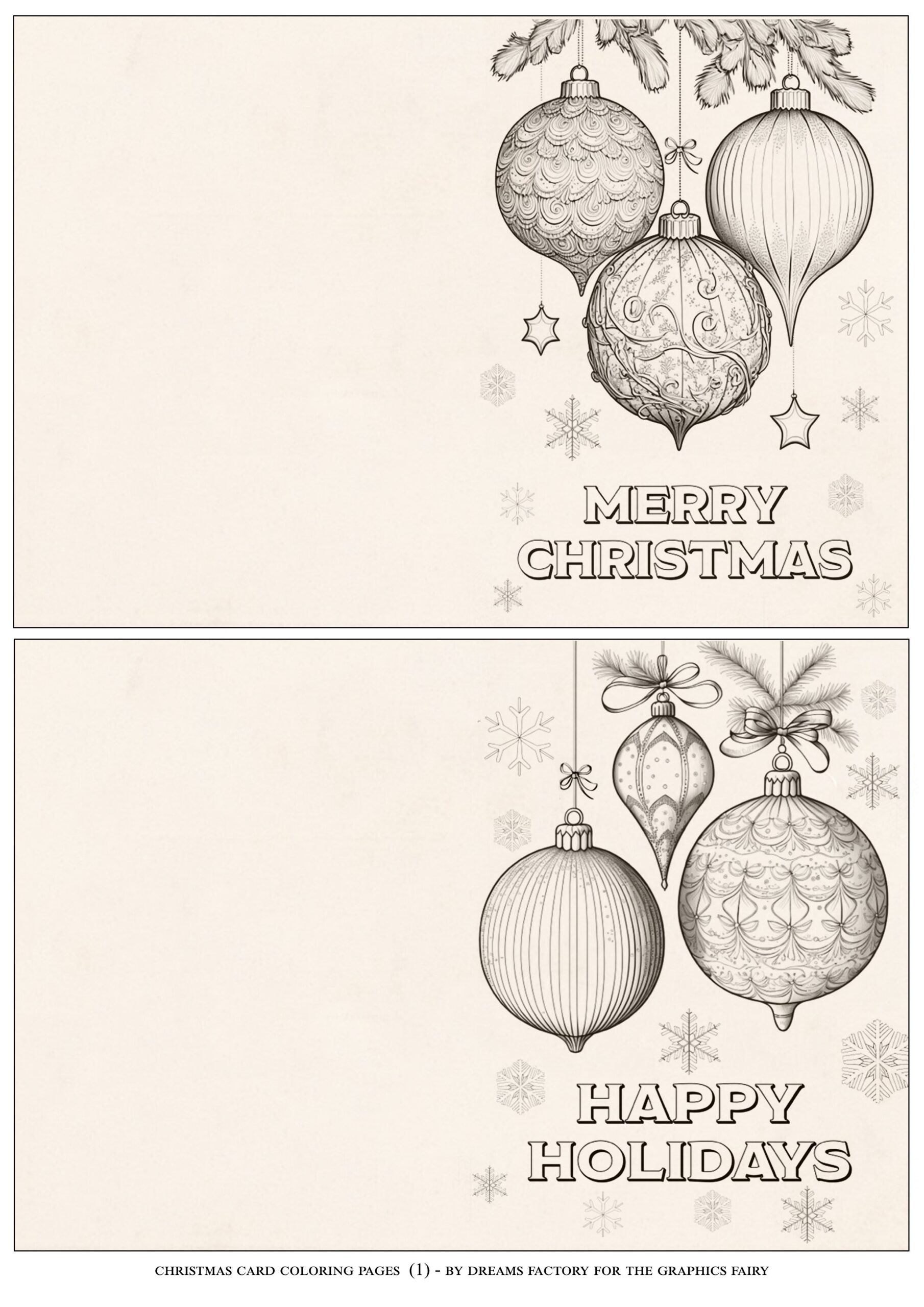 Christmas Card Coloring Pages The Graphics Fairy Worksheets Library