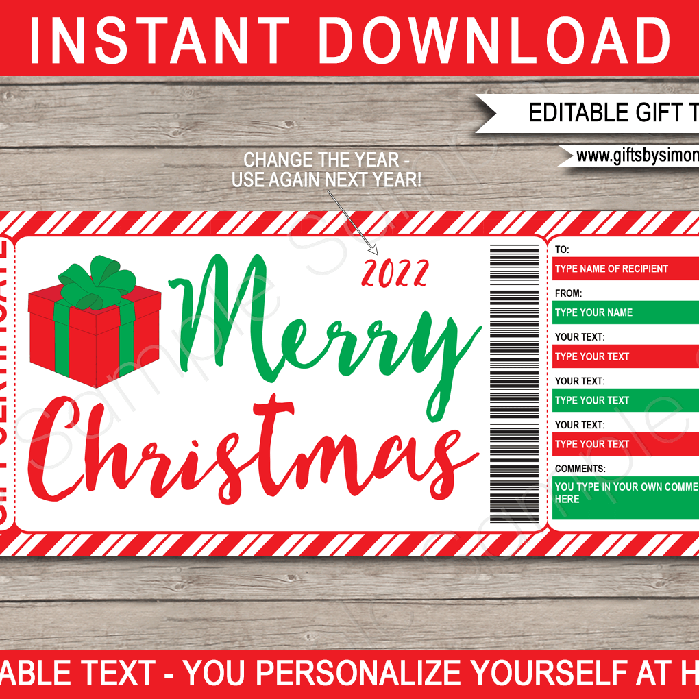 Christmas Gift Certificate Template Christmas Gift Certificate Template