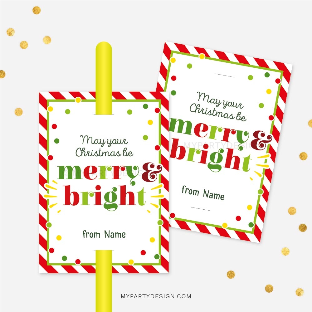 Christmas Glow Stick Tags Printable PDF