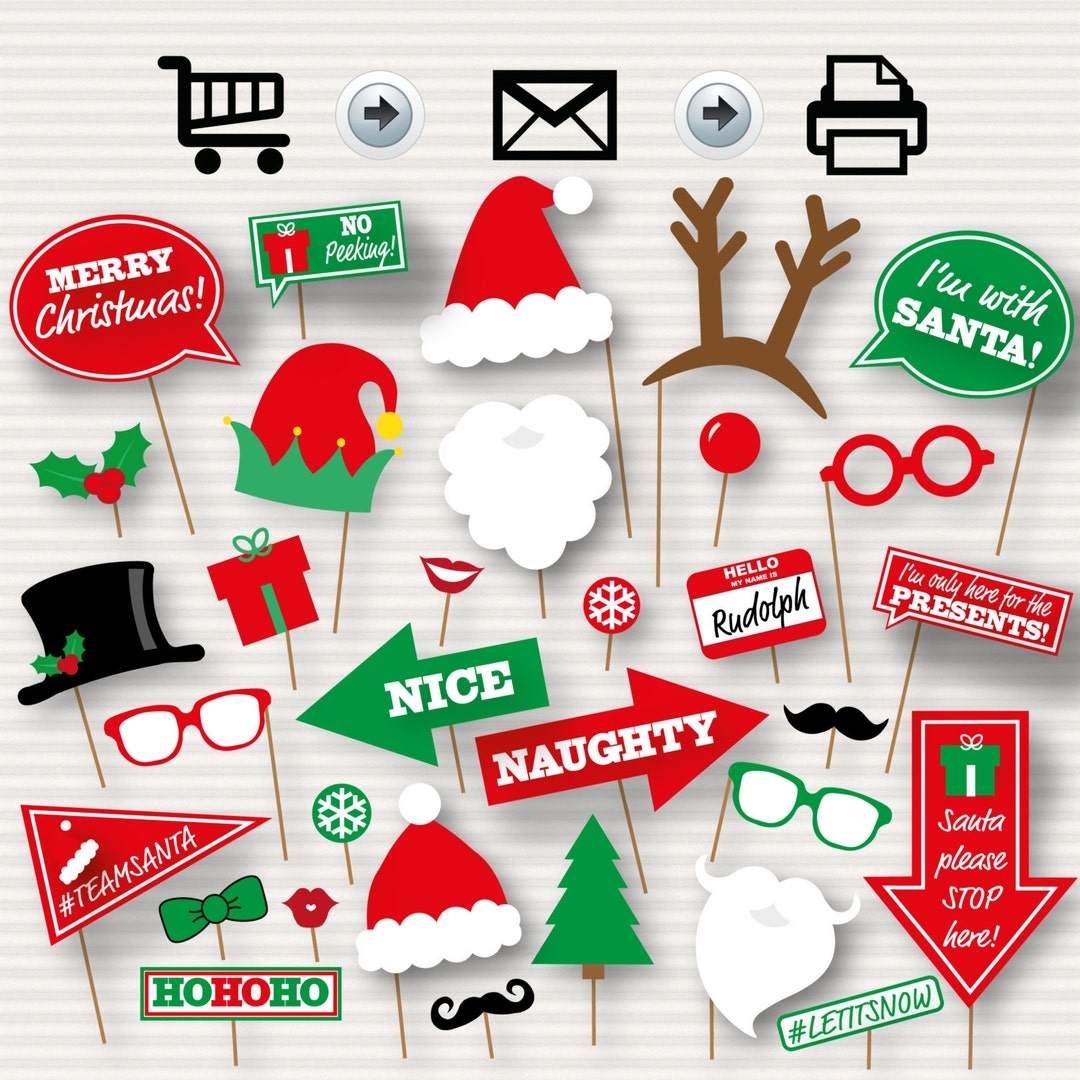 Christmas Photo Booth Printable Props Christmas Party Photo Christmas Photo Booth Printable Props Christmas Party Photo