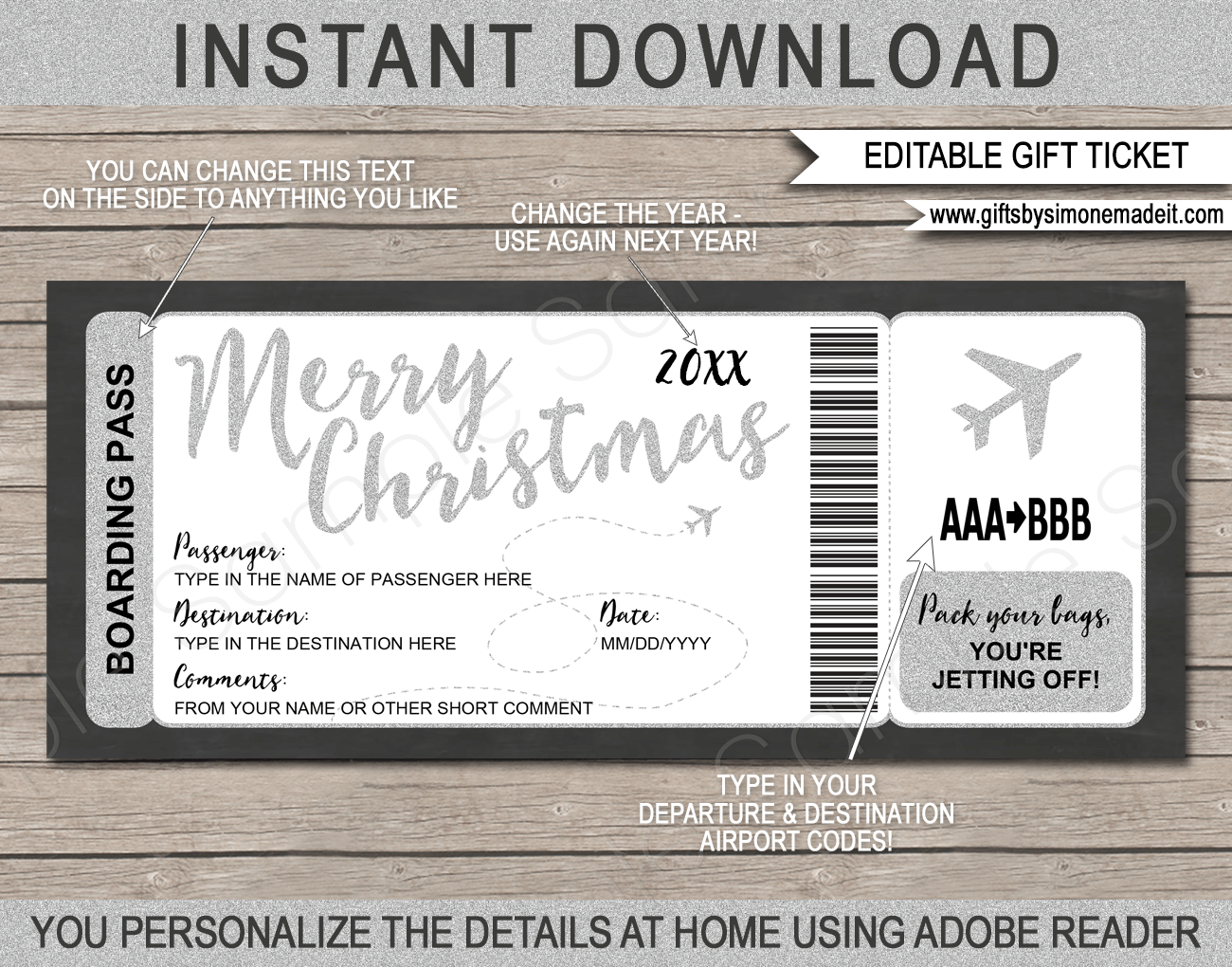 Printable Fake Airline Ticket Template Free
