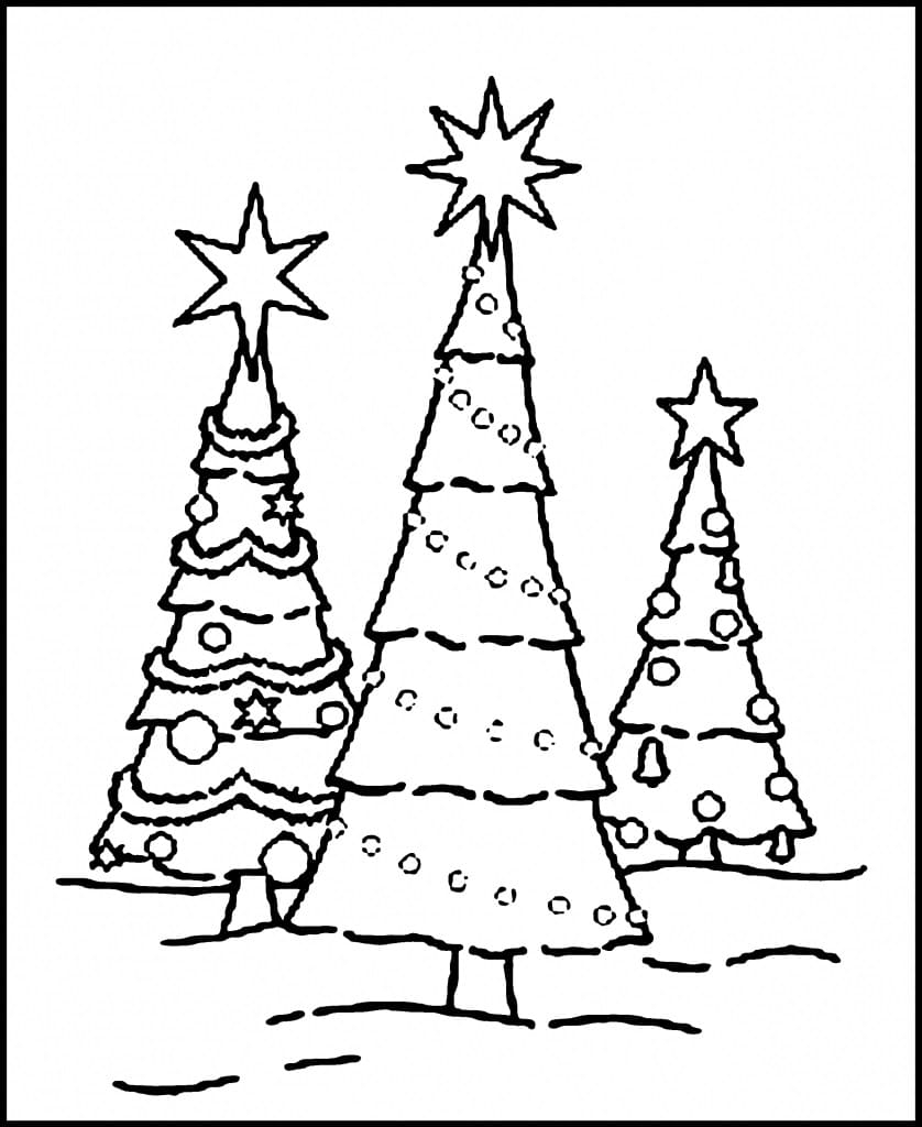 Christmas Trees Coloring Page Download Print Or Color Online For Free