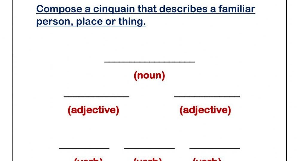 Cinquain Poem Interactive Worksheet Live Worksheets Worksheets Library