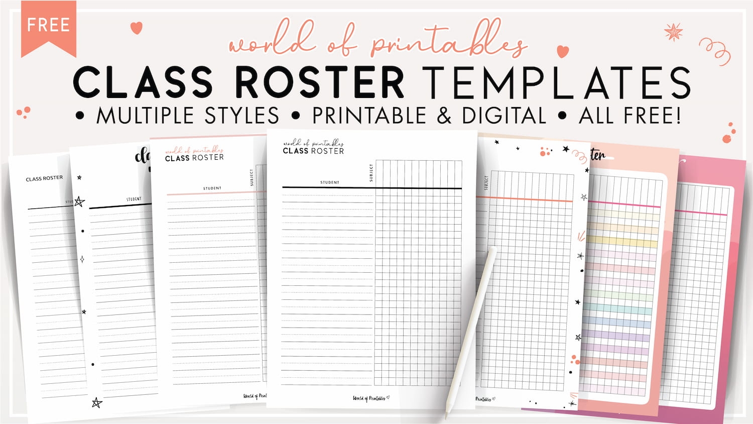 Class Roster Templates World Of Printables Class Roster Templates World Of Printables