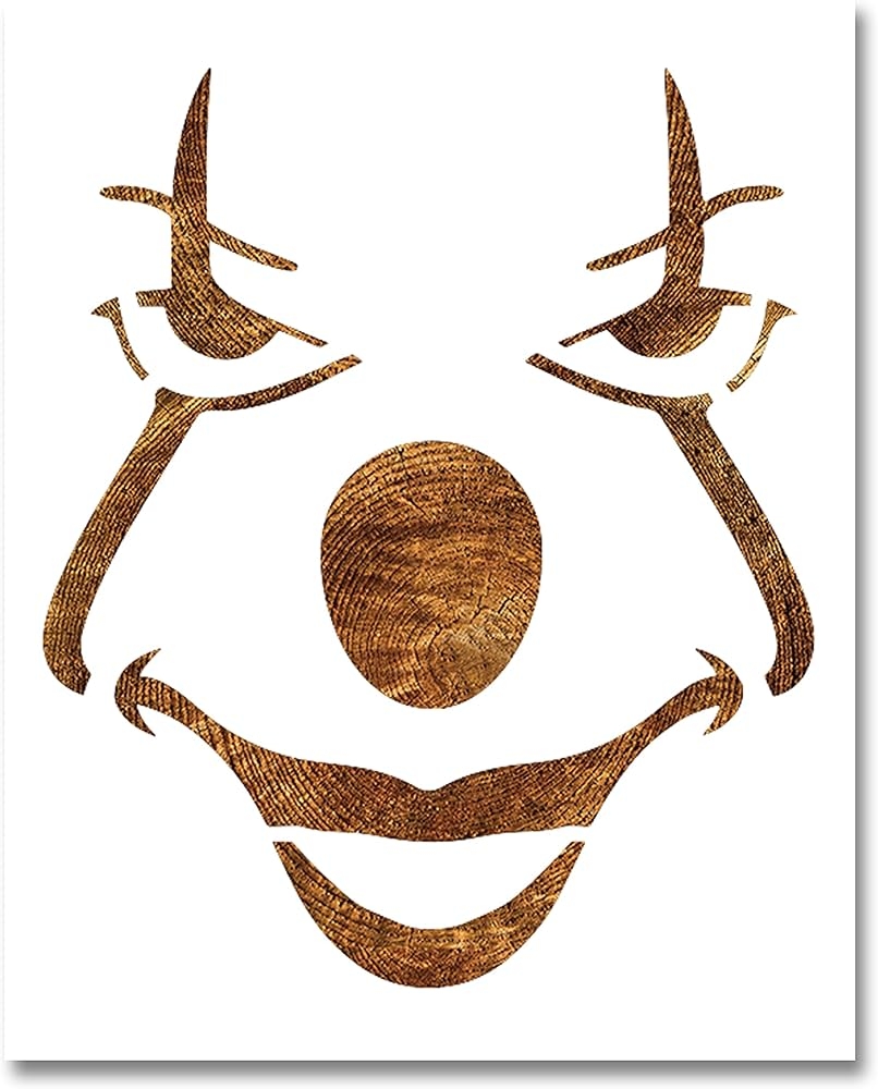Clown Pumpkin Stencil Size Options Reusable Color Draw U0026 Paint Stencil 7x9  Clown Pumpkin Stencil Size Options Reusable Color Draw U0026 Paint Stencil 7x9