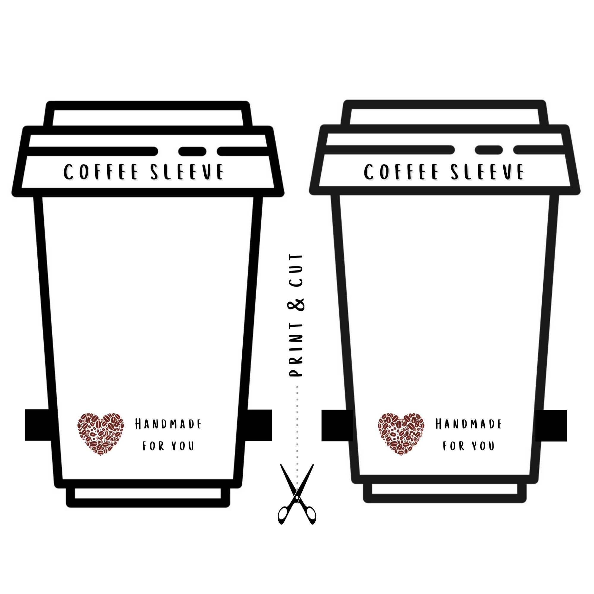 Coffee Cup Cozy Printable Cup Insert Cozy Display Card Cup 