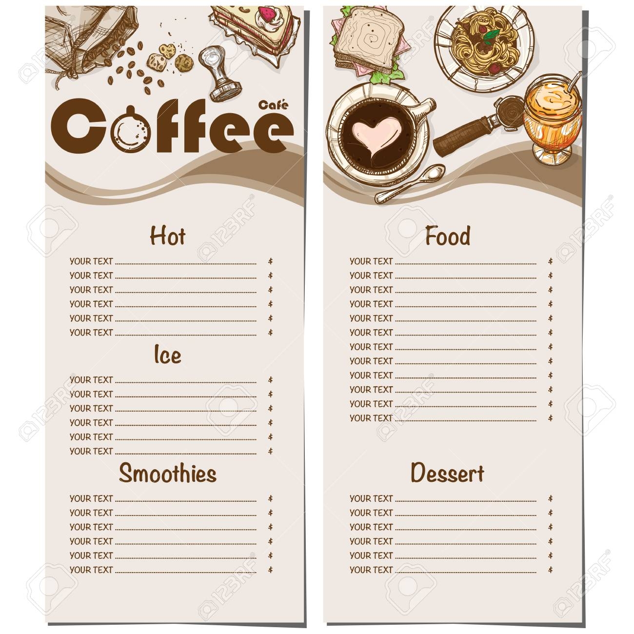 Free Printable Blank Coffee Menu Templates Free Printable Blank Coffee Menu Templates