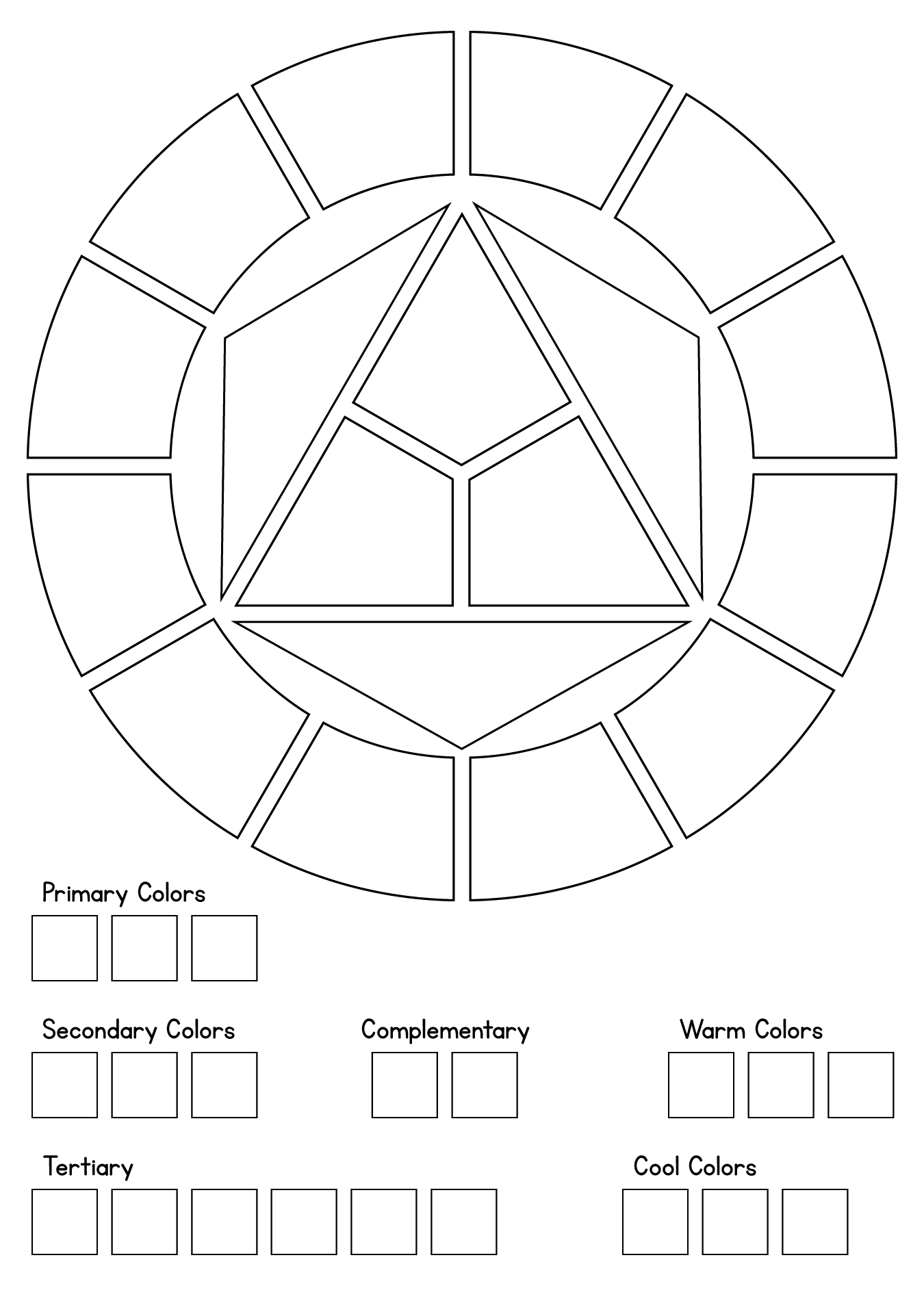 Free Printable Blank Color Wheel Template