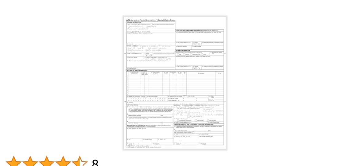 ComplyRight ADA Dental Claim Forms 2024 Version Pack Of 500 8 1 2