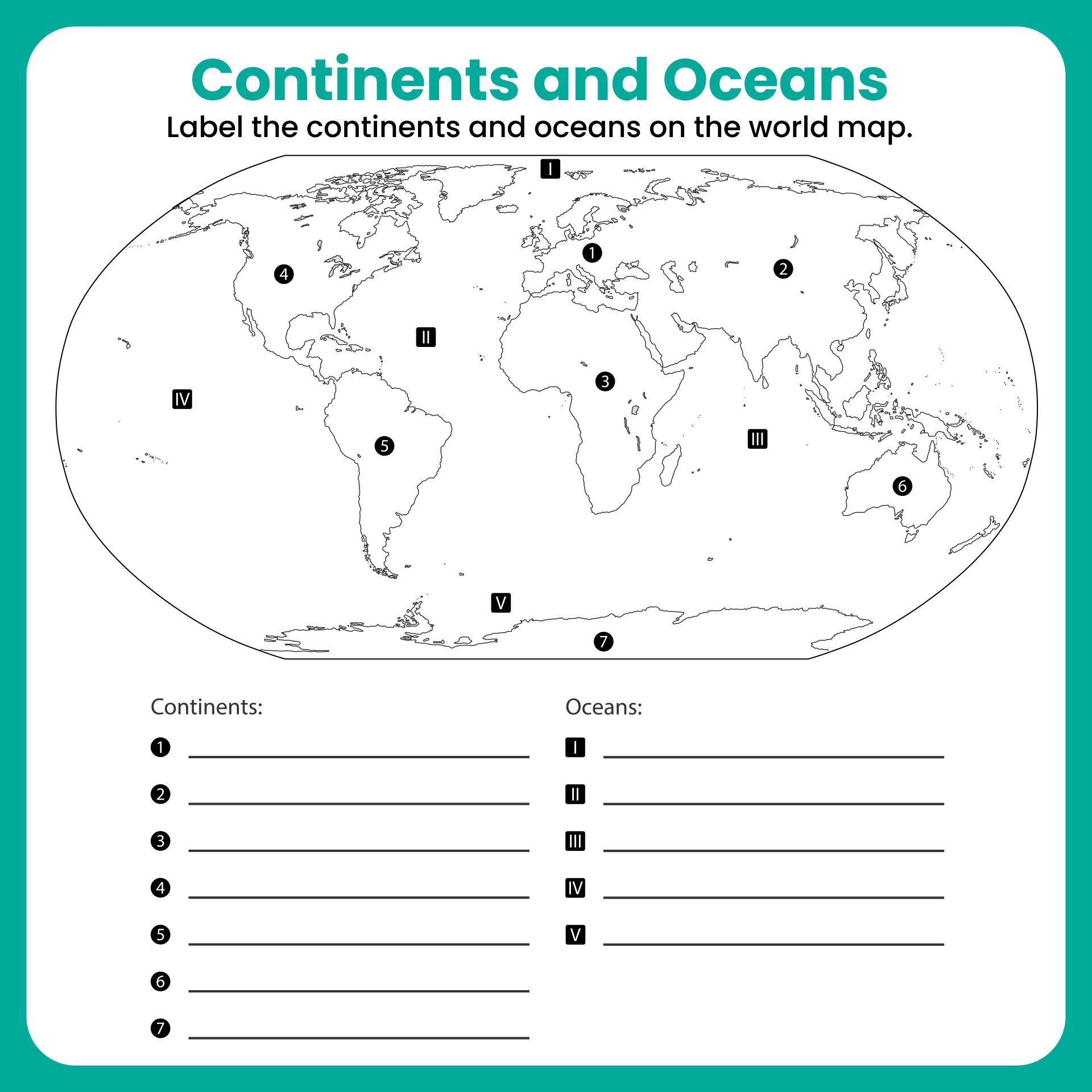 Continents And Oceans Map 10 Free PDF Printables Printablee Continents And Oceans Map 10 Free PDF Printables Printablee