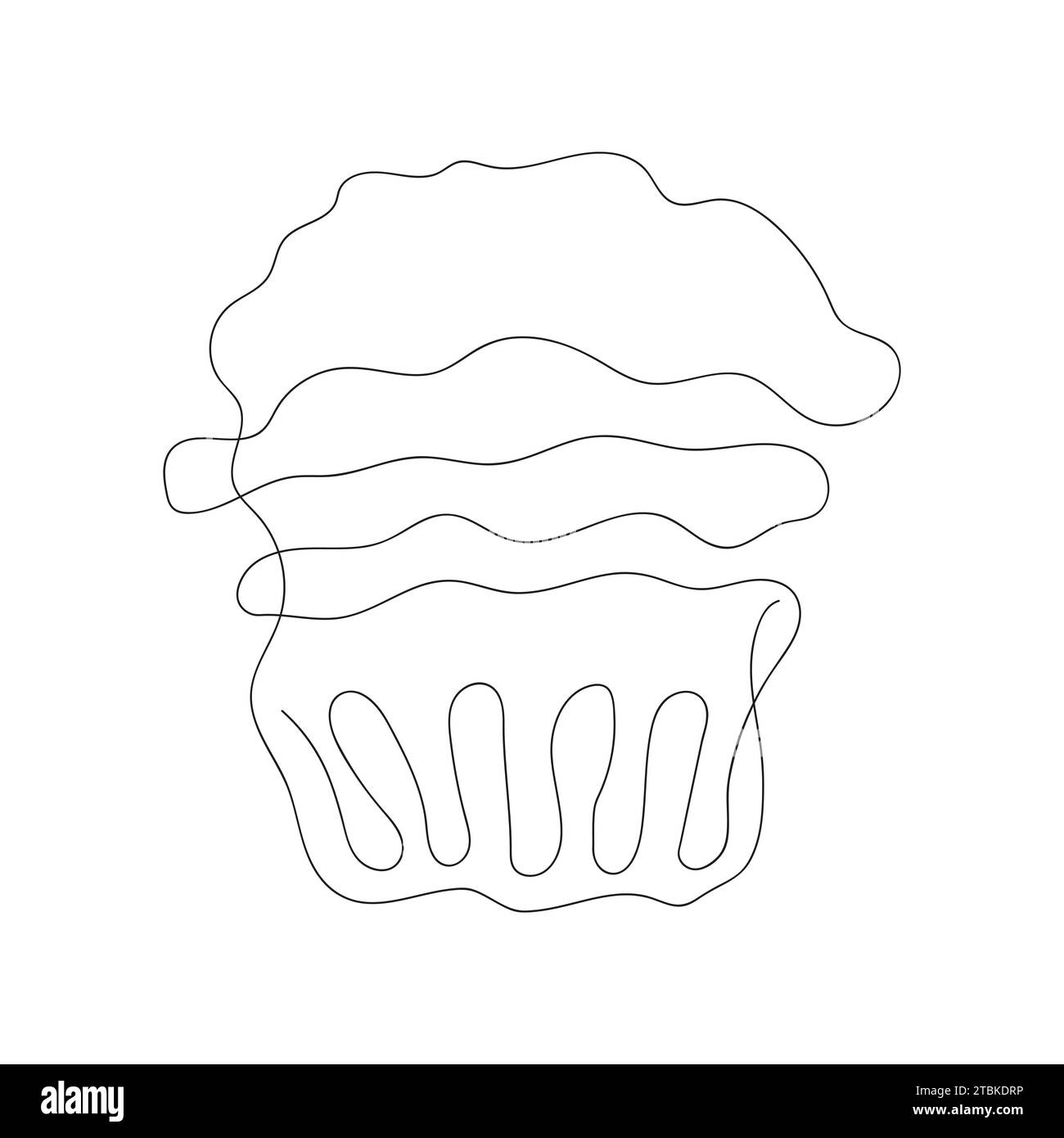Continuous One Line Drawing Of Cupcake Simple Line Art Of Muffin Continuous One Line Drawing Of Cupcake Simple Line Art Of Muffin