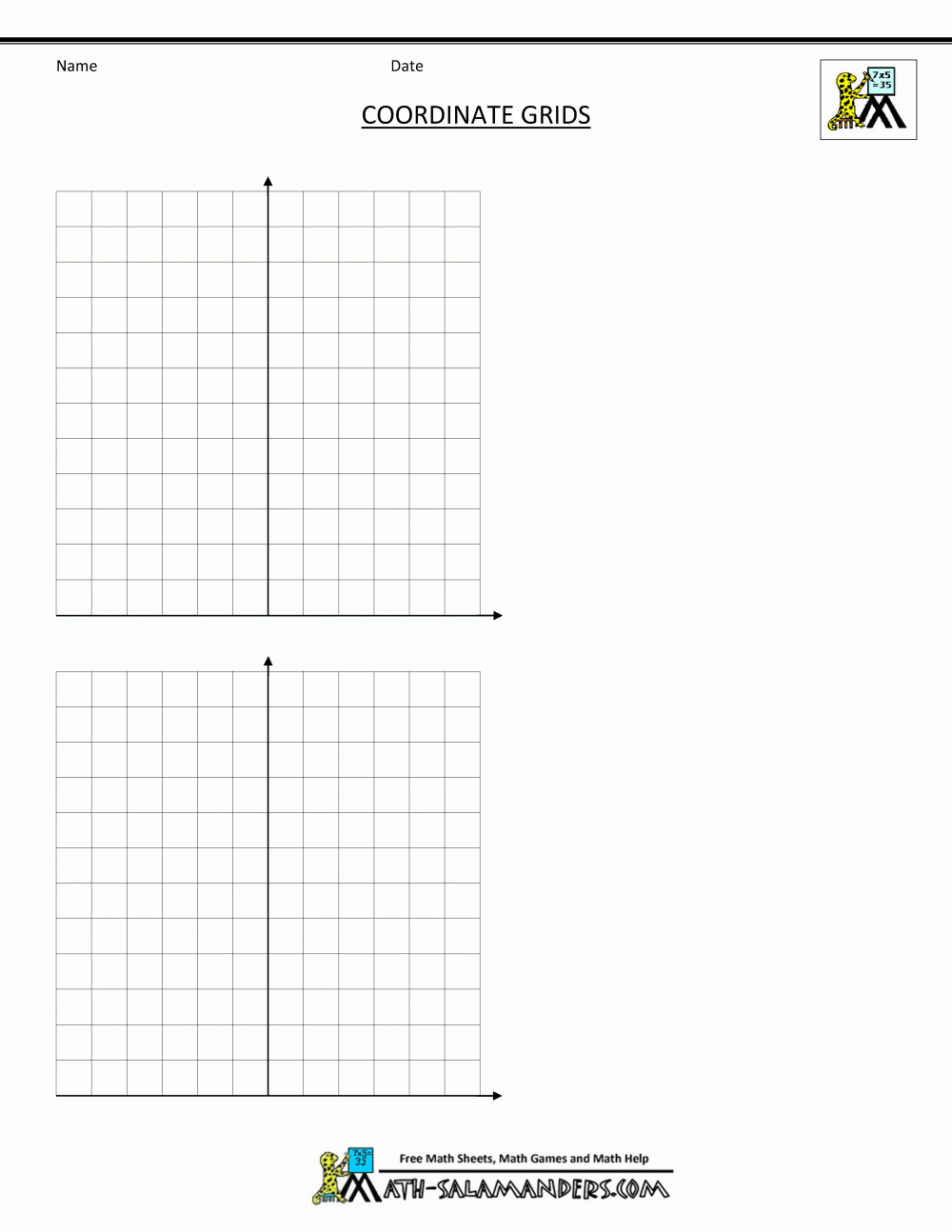 Coordinate Plane Grid Coordinate Plane Grid