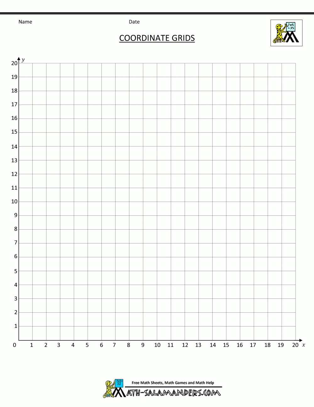 Coordinate Plane Grid Coordinate Plane Grid