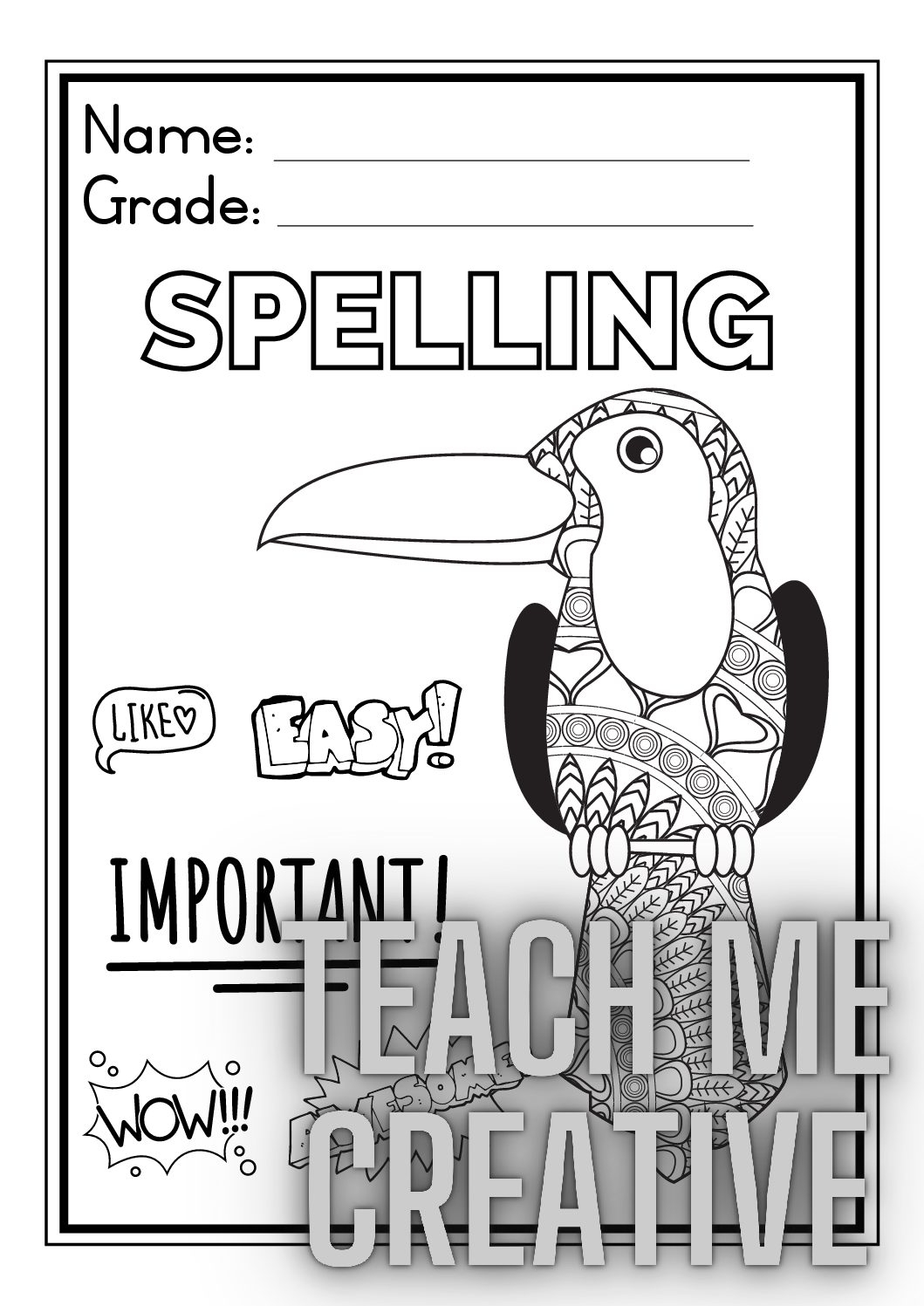 Cover Page Spelling Teacha 