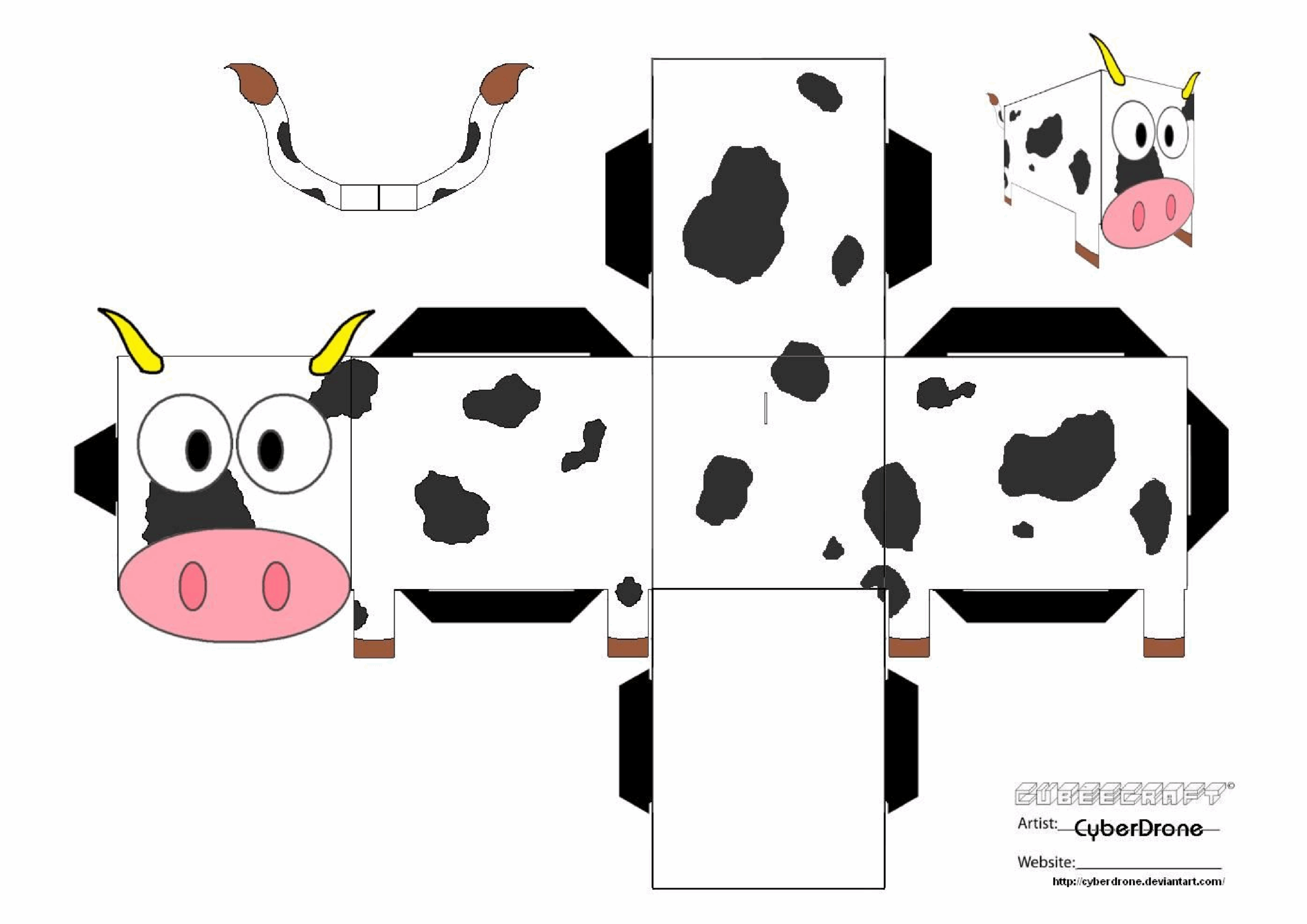 Cow Paper Model Free Printable Paper Template