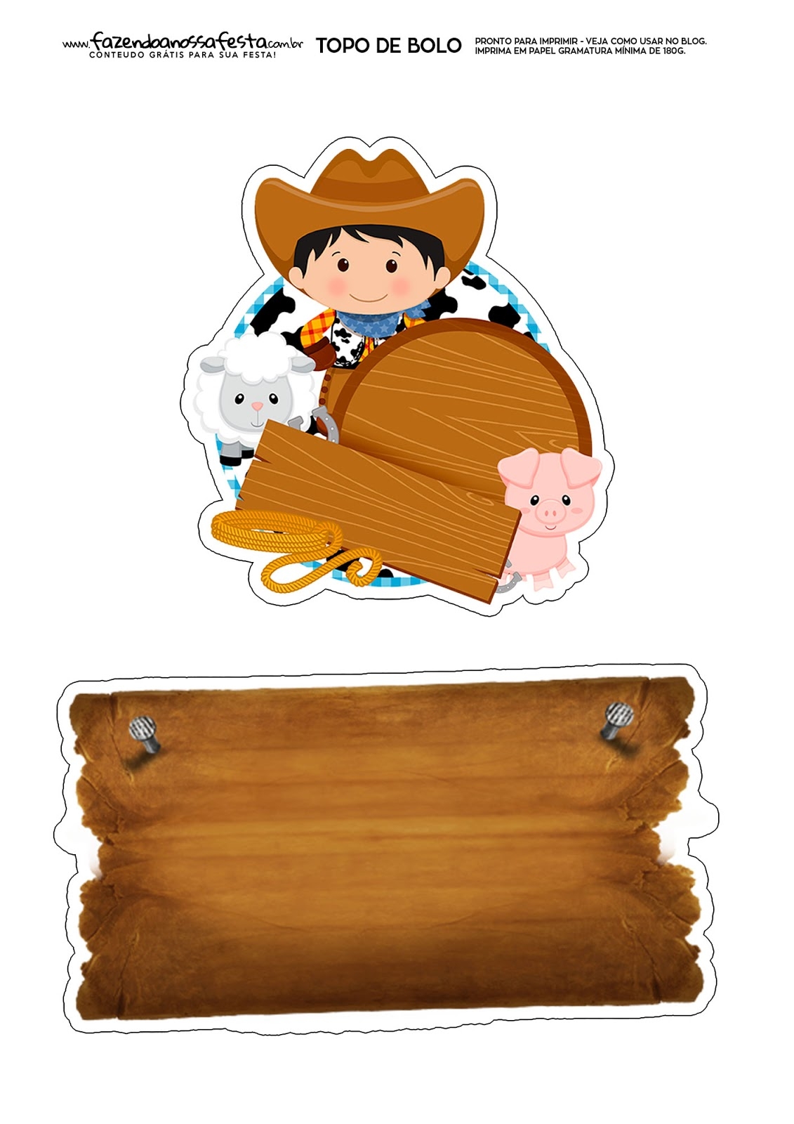 Cowboy Free Printable Cake Toppers Oh My Fiesta In English Cowboy Free Printable Cake Toppers Oh My Fiesta In English