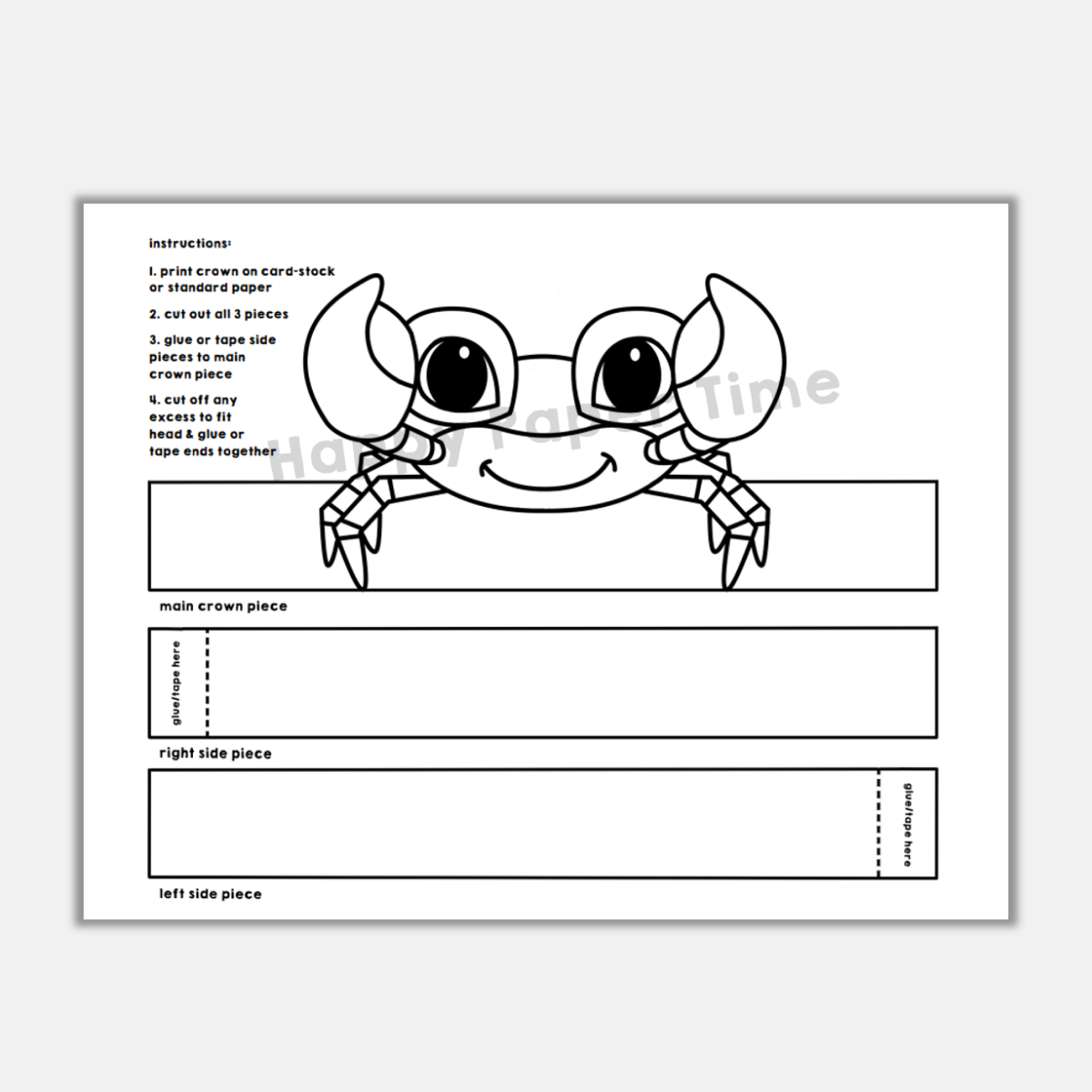 Crab Template Printable Free