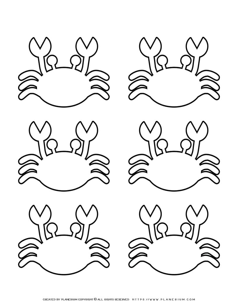 Crab Template Six Crabs Planerium