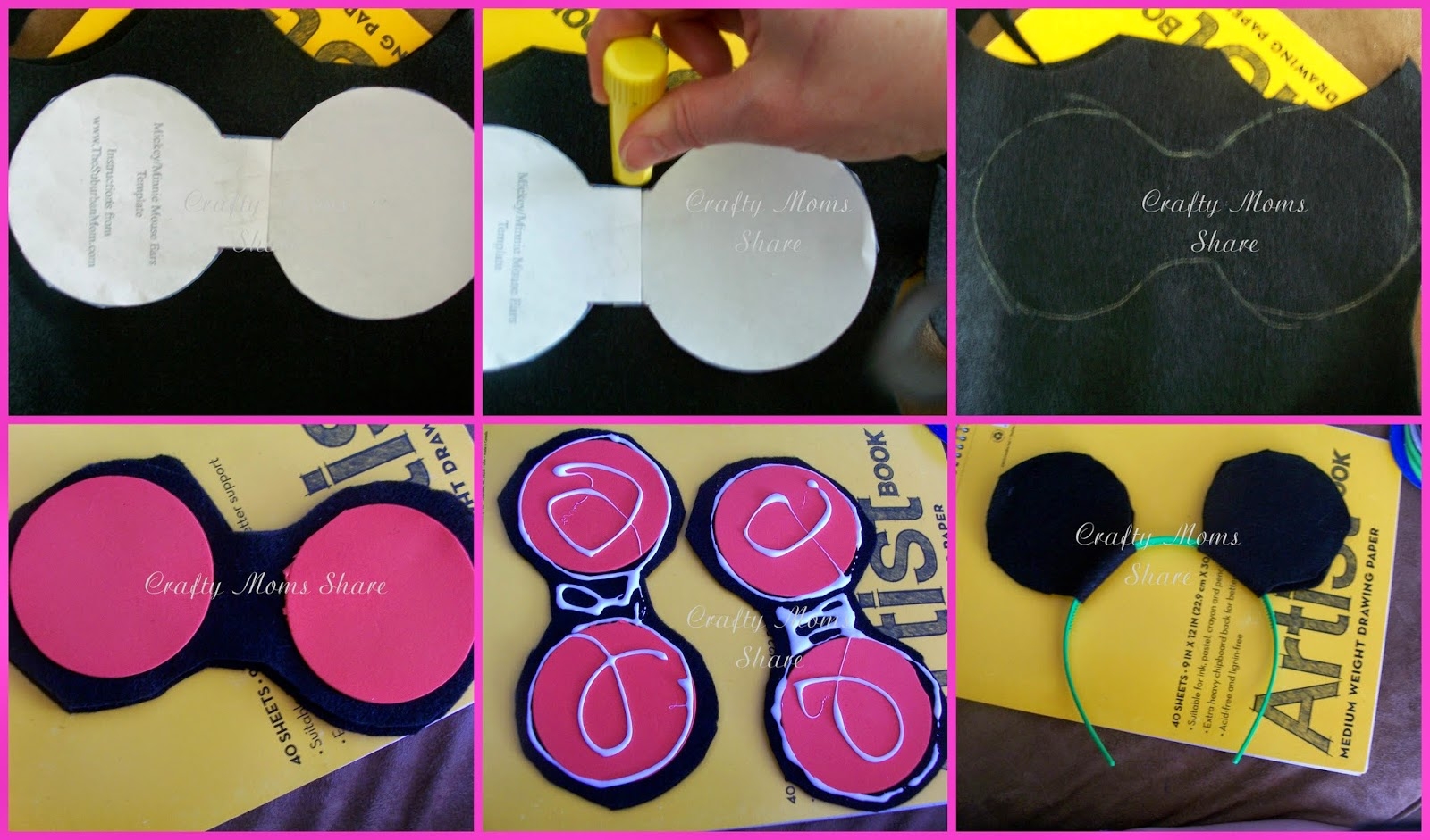 Crafty Moms Share DIY Mickey And Minnie Mouse Ears And Free 