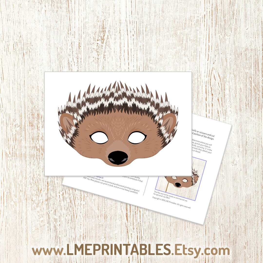 Free Printable Hedgehog Mask Template