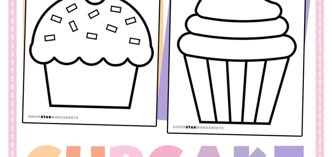 Cupcake Template Superstar Worksheets