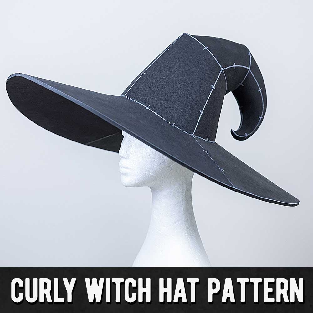 Curly Witch Hat Pattern Digital Download PDF