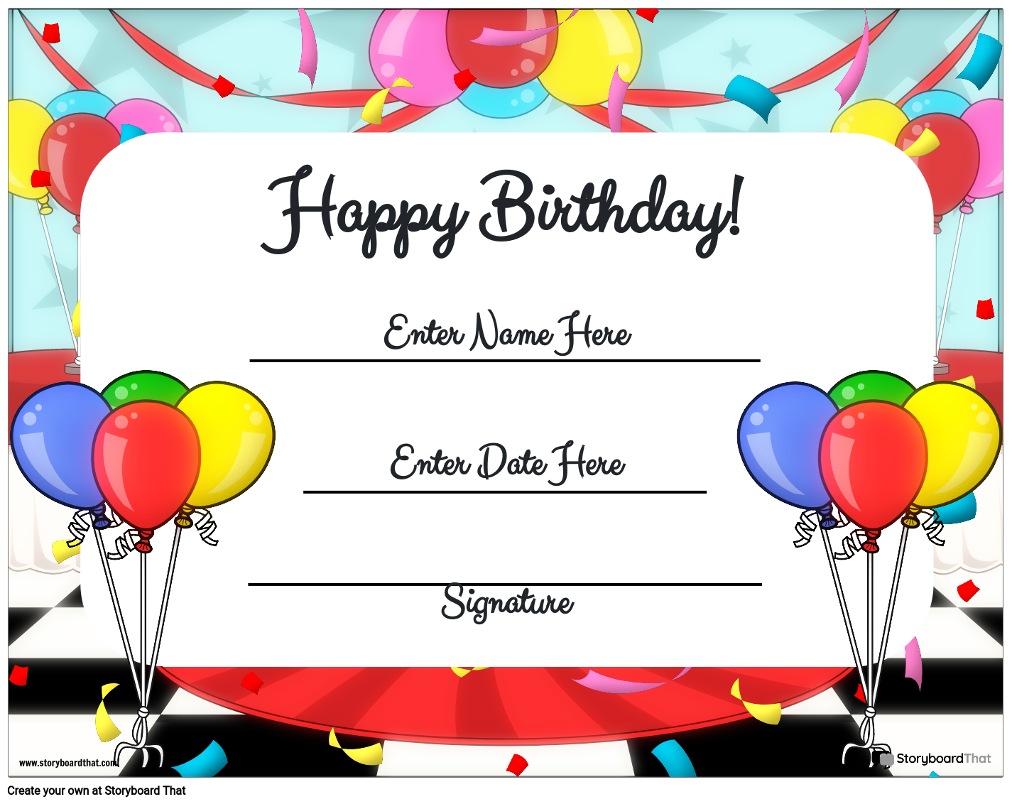 Birthday Gift Certificate Templates Free Printable