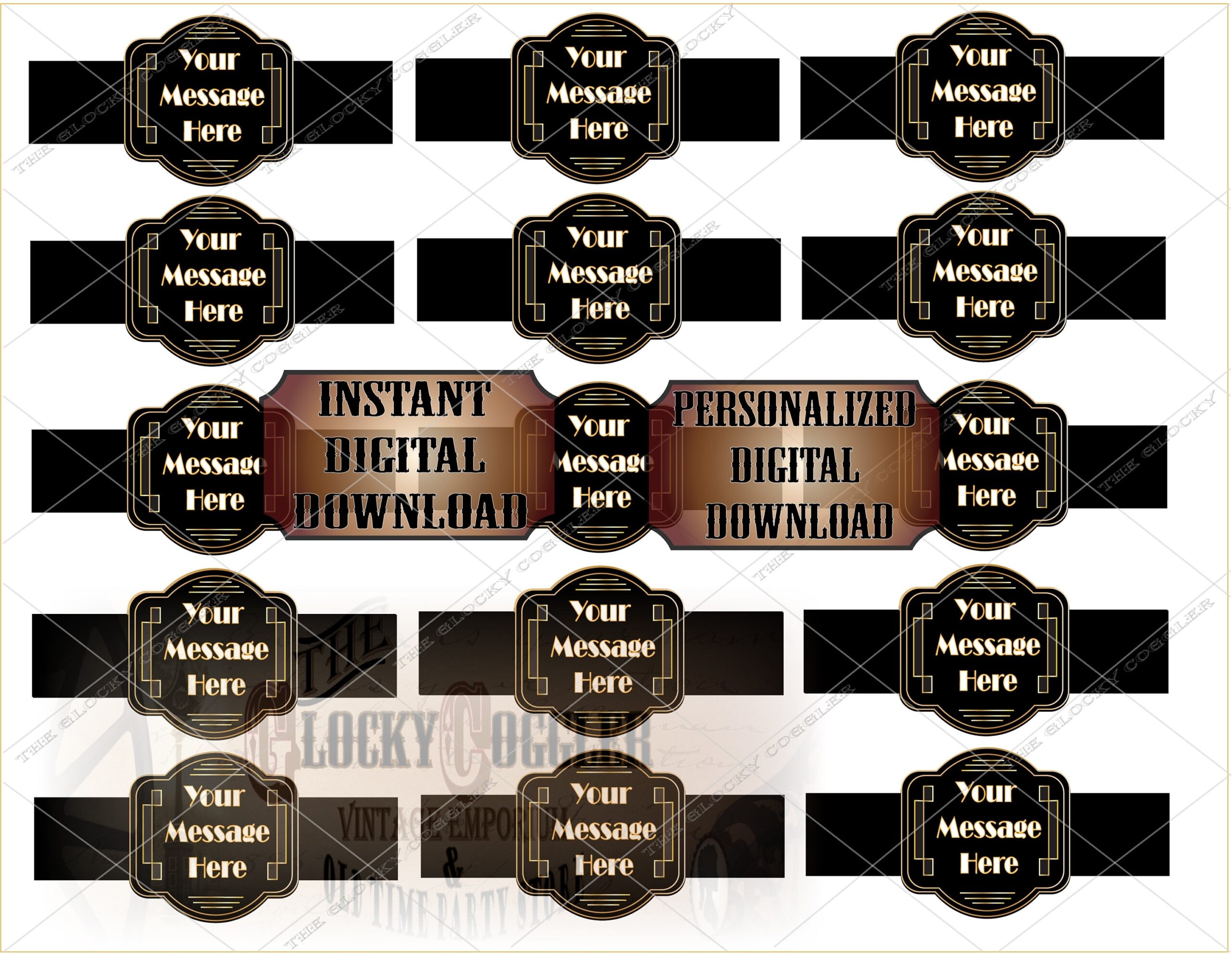 Custom CIGAR LABEL Printable JPG File Digital Download Black 