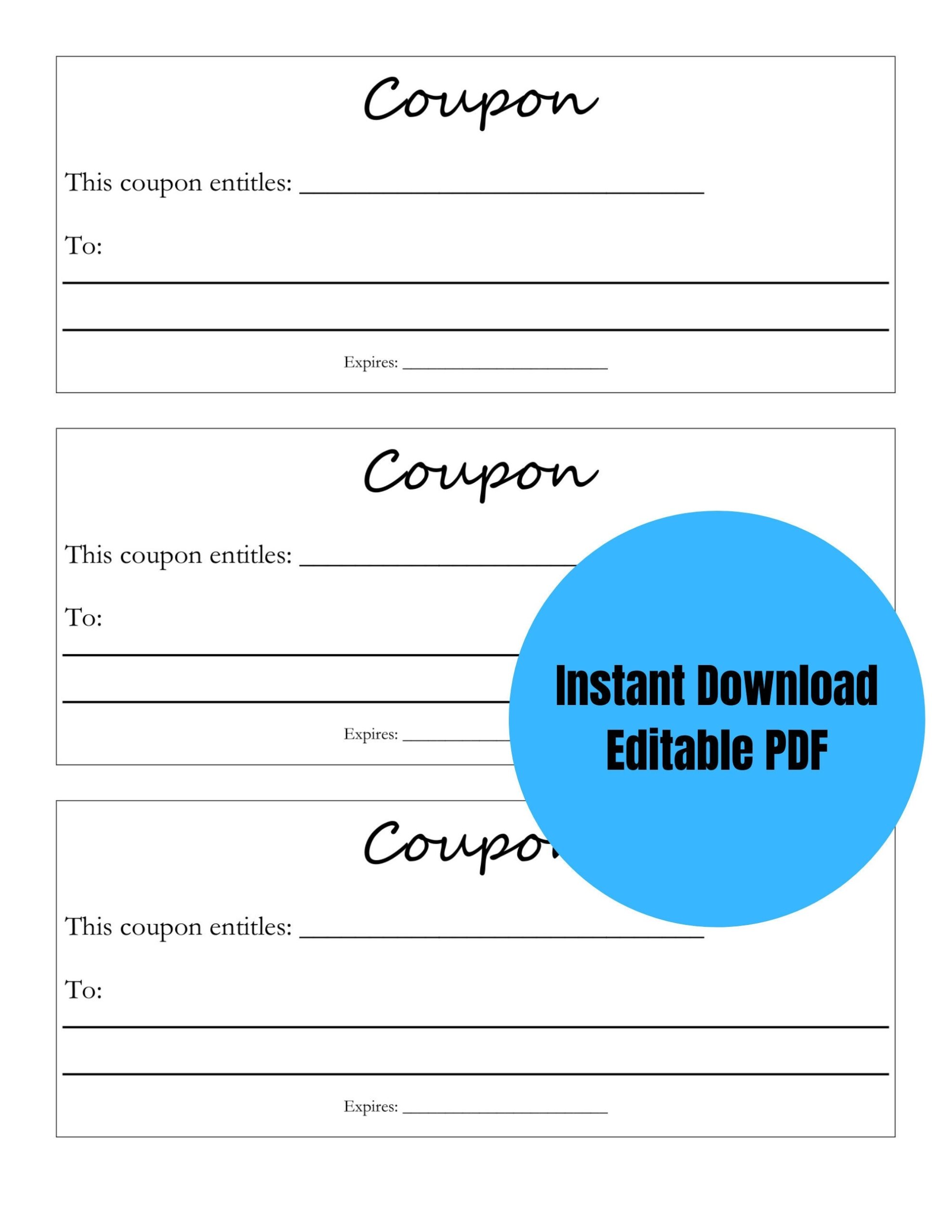 Custom Coupon PDF Editable And Printable