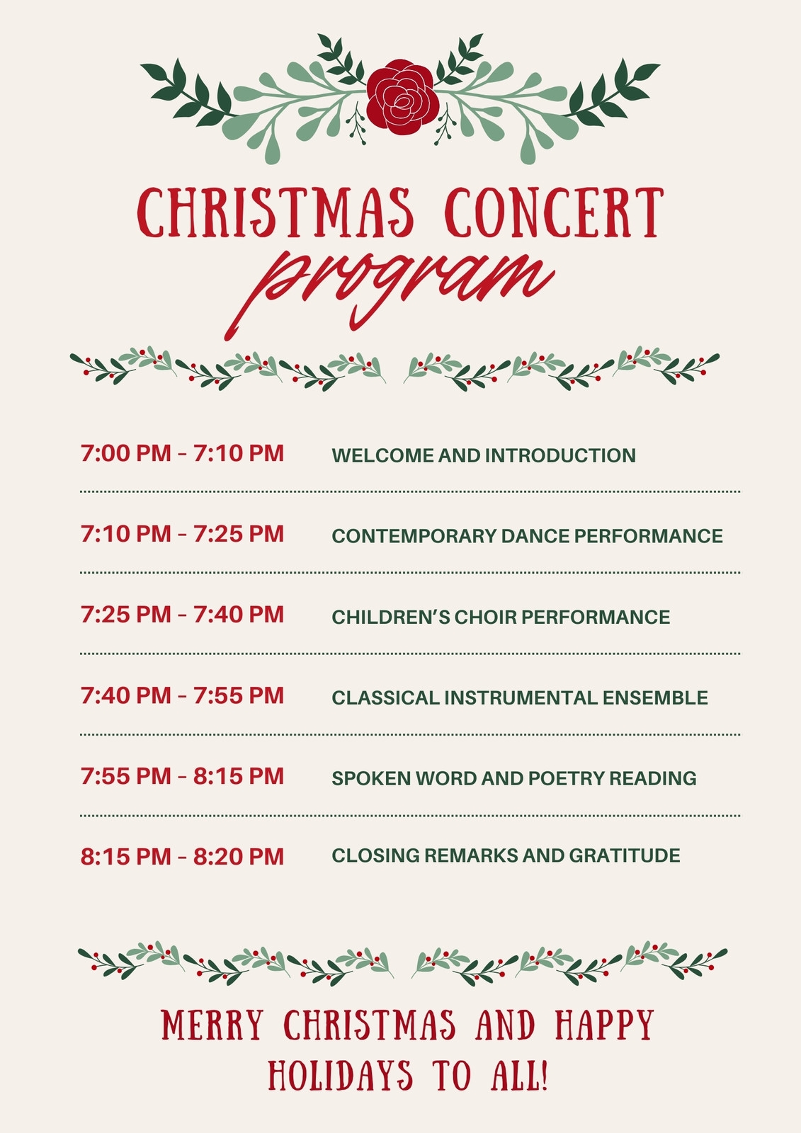 Custom Printable Christmas Program Templates Canva Custom Printable Christmas Program Templates Canva