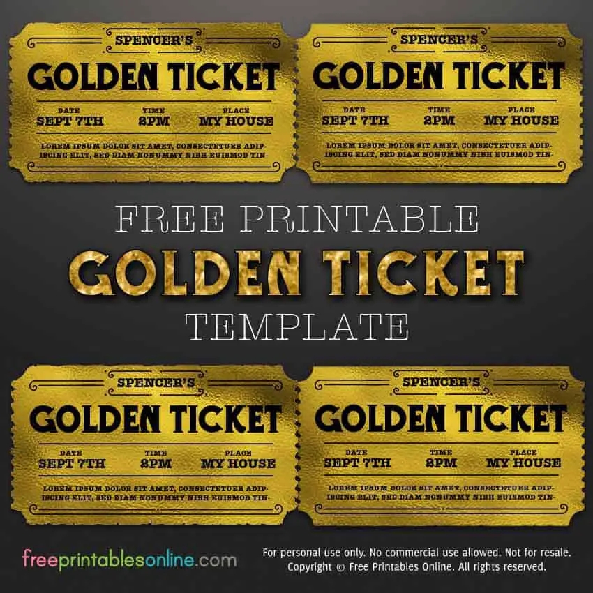 Printable Ticket Templates Free