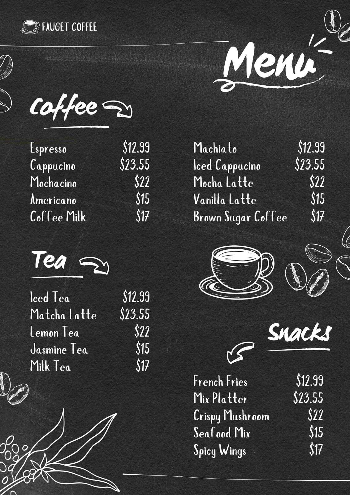 Customize 1 439 Coffee Menu Templates Online Canva Customize 1 439 Coffee Menu Templates Online Canva