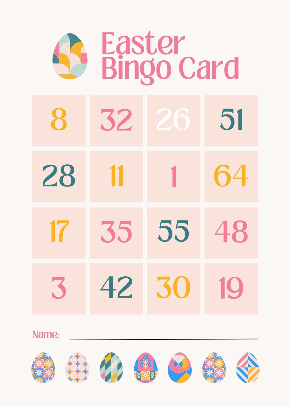Customize 72 Easter Bingo Cards Templates Online Canva