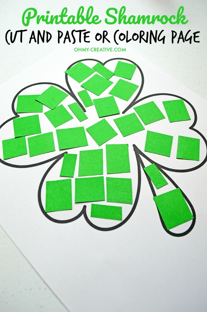 Cut And Paste Shamrock Template Or Coloring Page Oh My Creative Cut And Paste Shamrock Template Or Coloring Page Oh My Creative