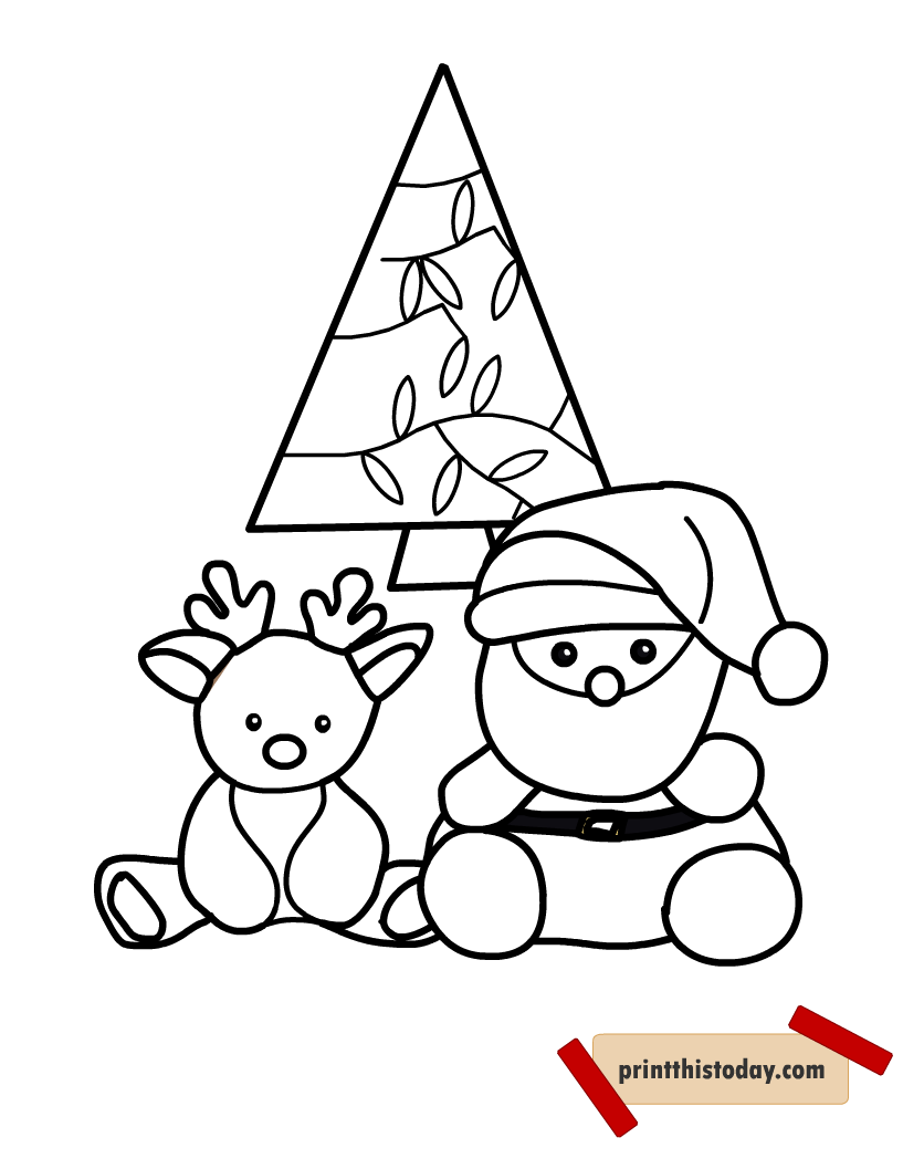 Cute Free Printable Christmas Coloring Pages For Kids