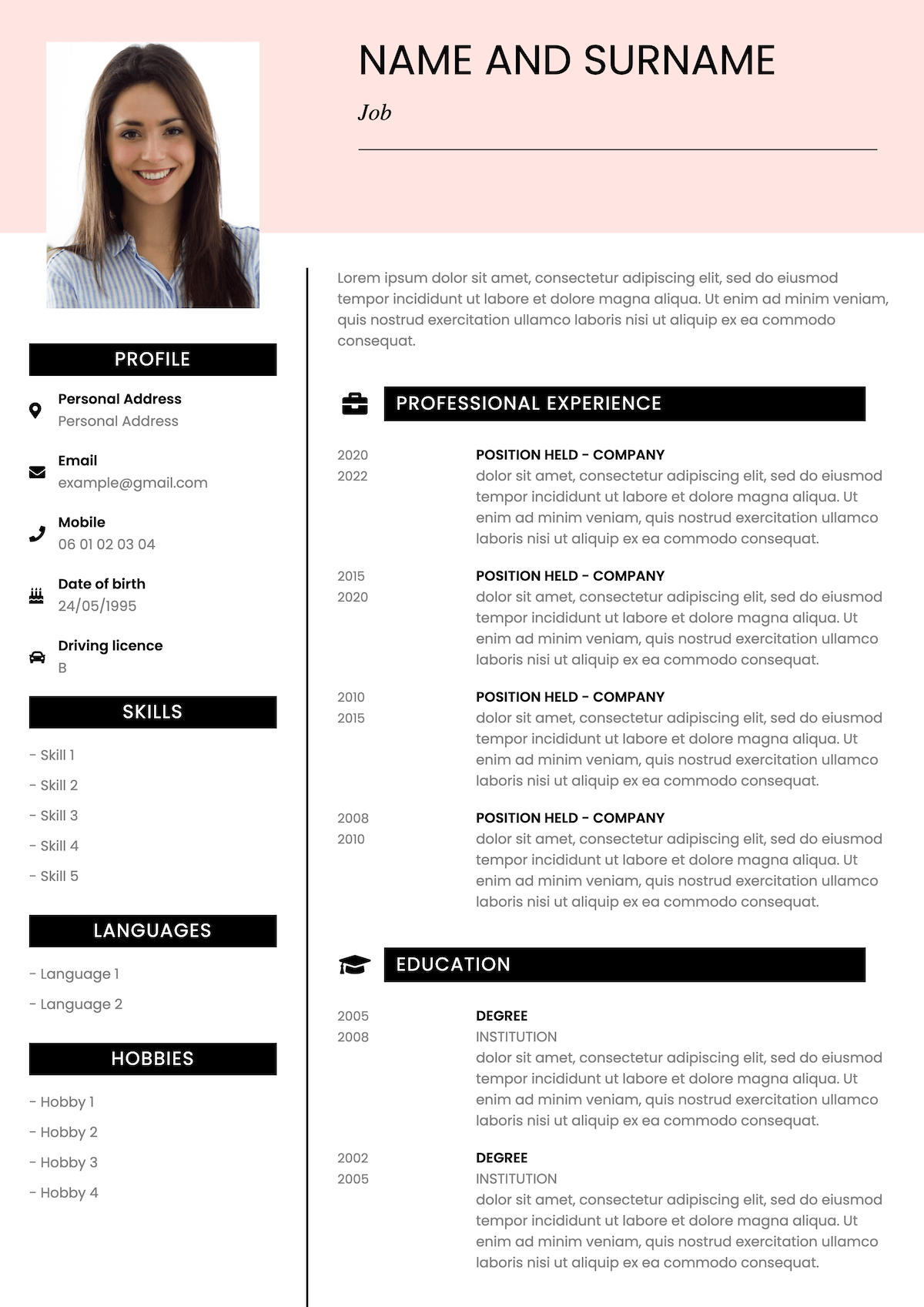 Free Printable Cv Template Uk Free Printable Cv Template Uk