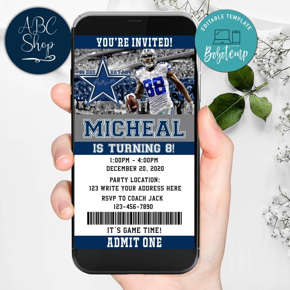 Dallas Cowboys Mobile Invite Customizable Template Instant Download Dallas Cowboys Mobile Invite Customizable Template Instant Download