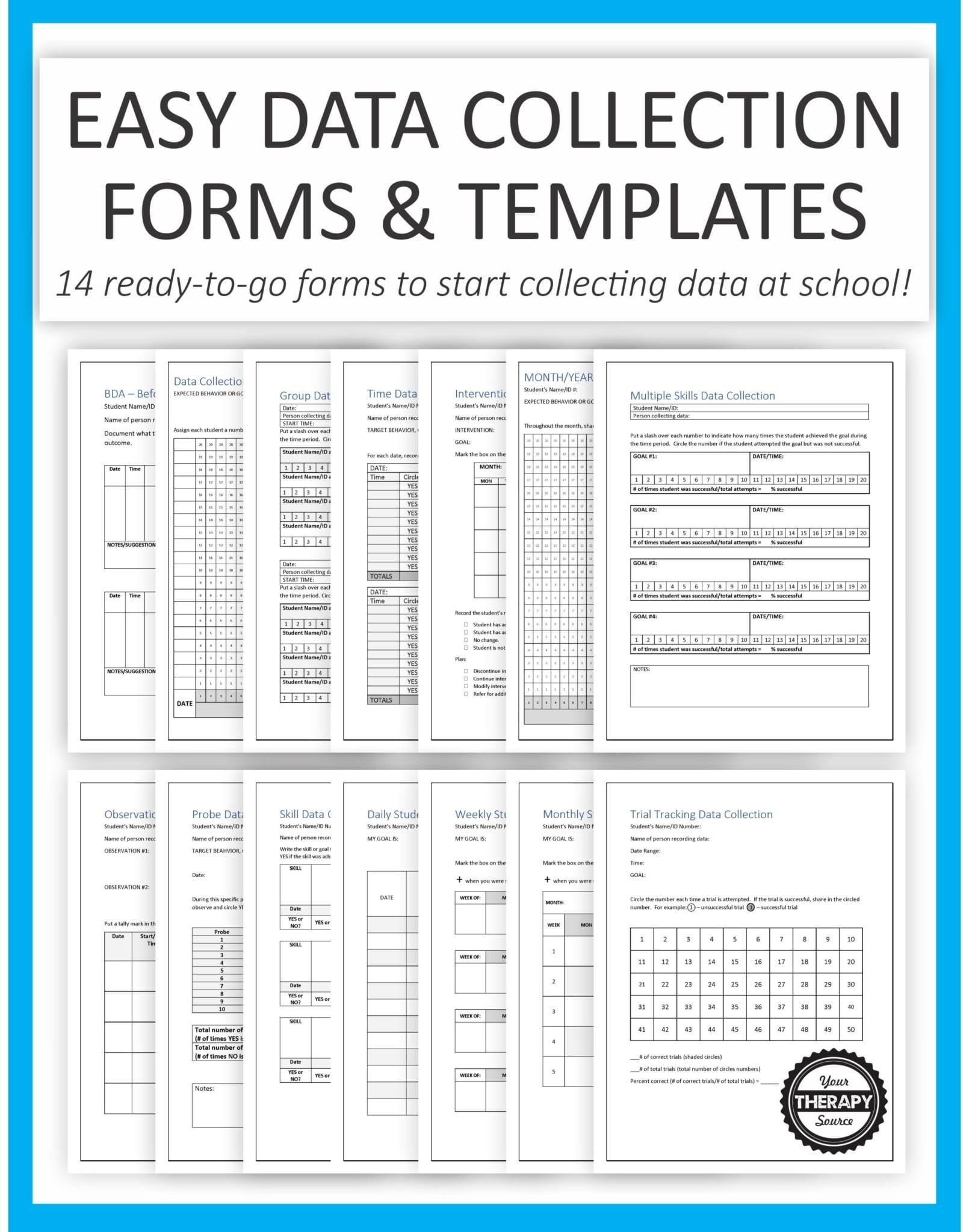 Data Collection For Special Education Templates EASY