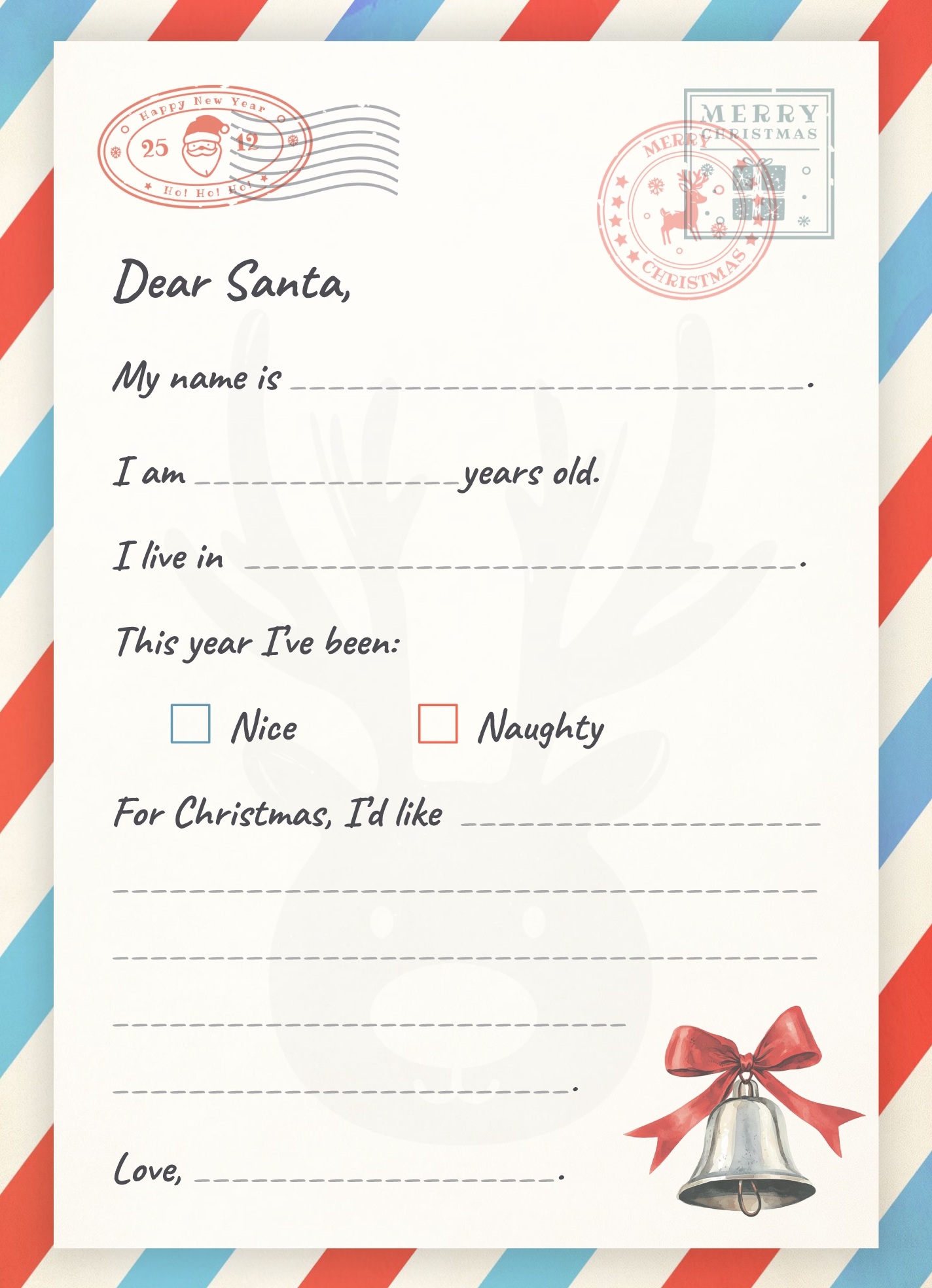 Free Printable Dear Santa Template