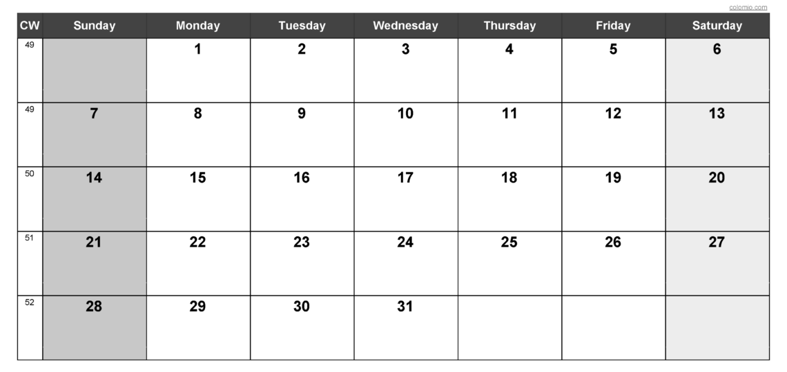 December 2025 Calendar Free Printable PDF XLS And PNG Www colomio