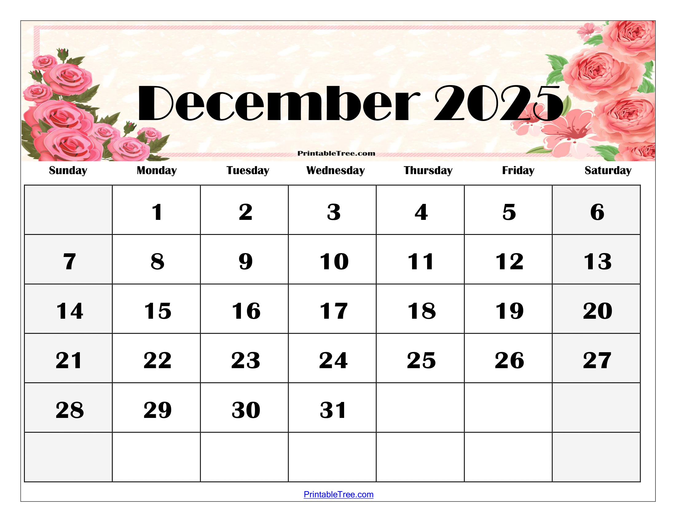 Calendar 2025 With Holidays December Calendar 2025 With Holidays December