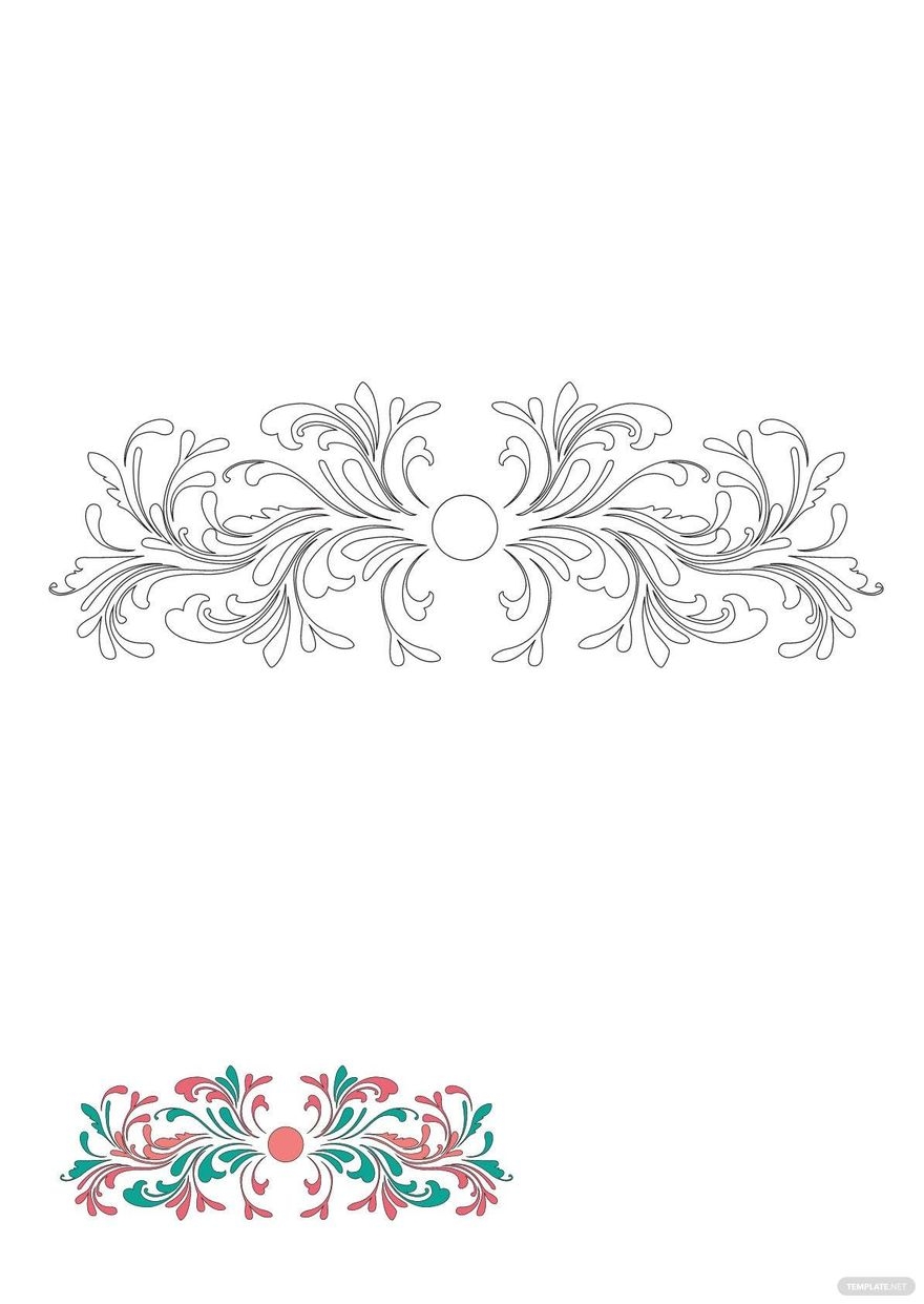 Decorative Swirl Floral Coloring Page In PDF JPG Download 
