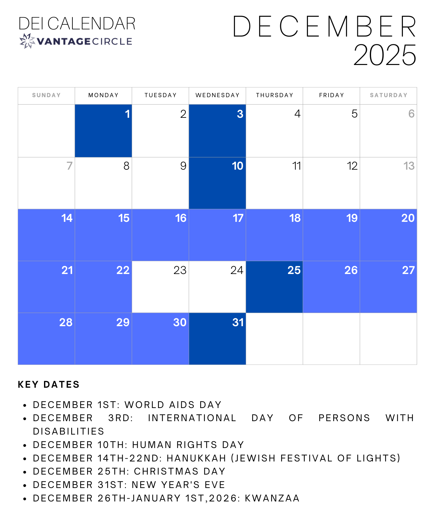 DEI Calendar 2025 Key Dates For Celebrating Diversity And Inclusion At Work DEI Calendar 2025 Key Dates For Celebrating Diversity And Inclusion At Work
