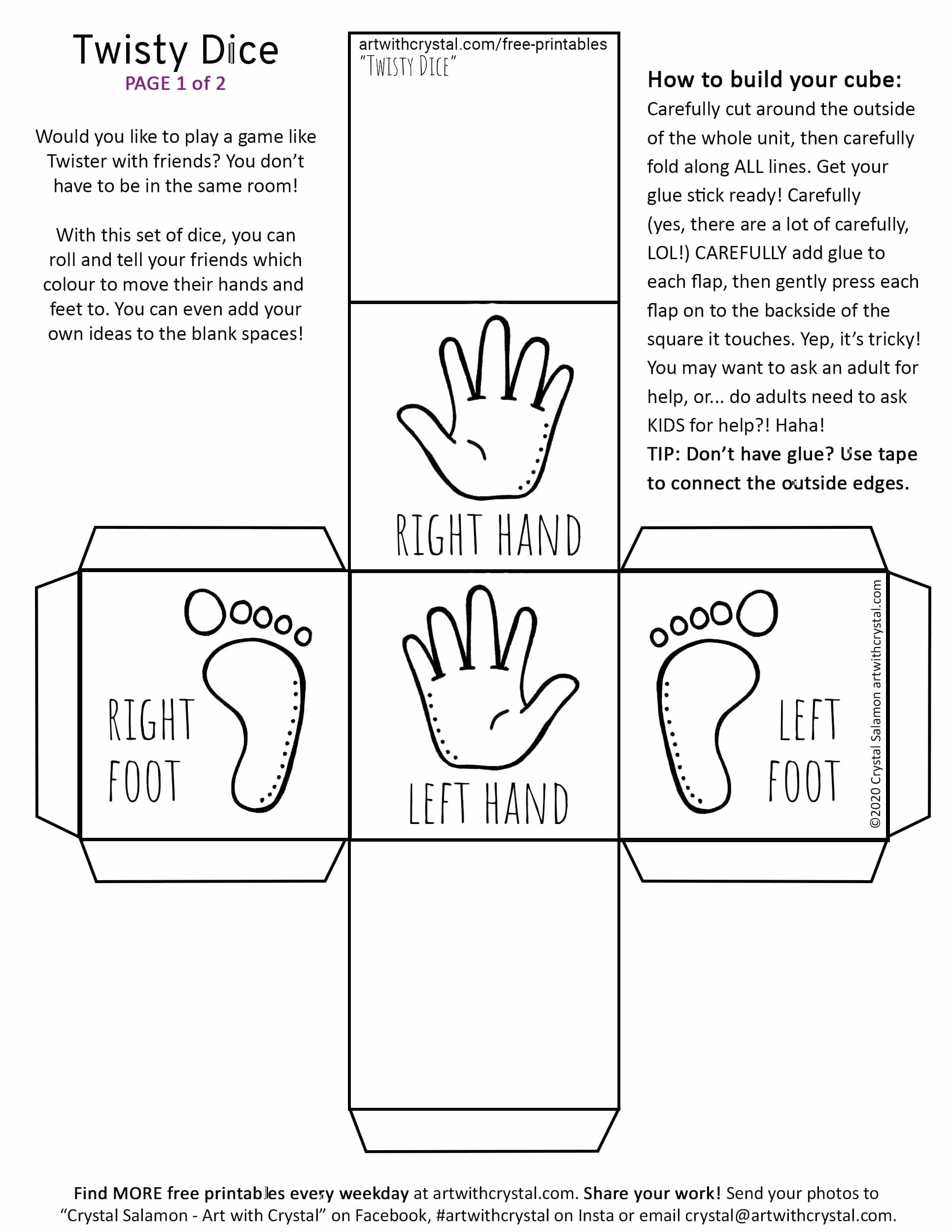 Dice O Rama FREE Printable Dice Art With Crystal