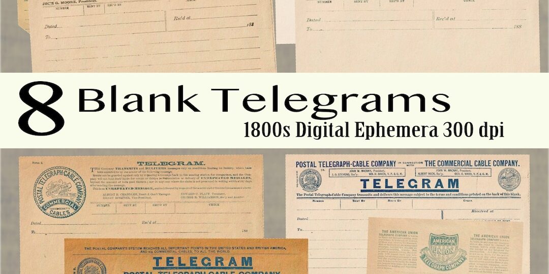 Digital Vintage Telegram Template From The 1800s Printable Telegrams Antique Prop Junk Journal Printable Collage Sheet Etsy
