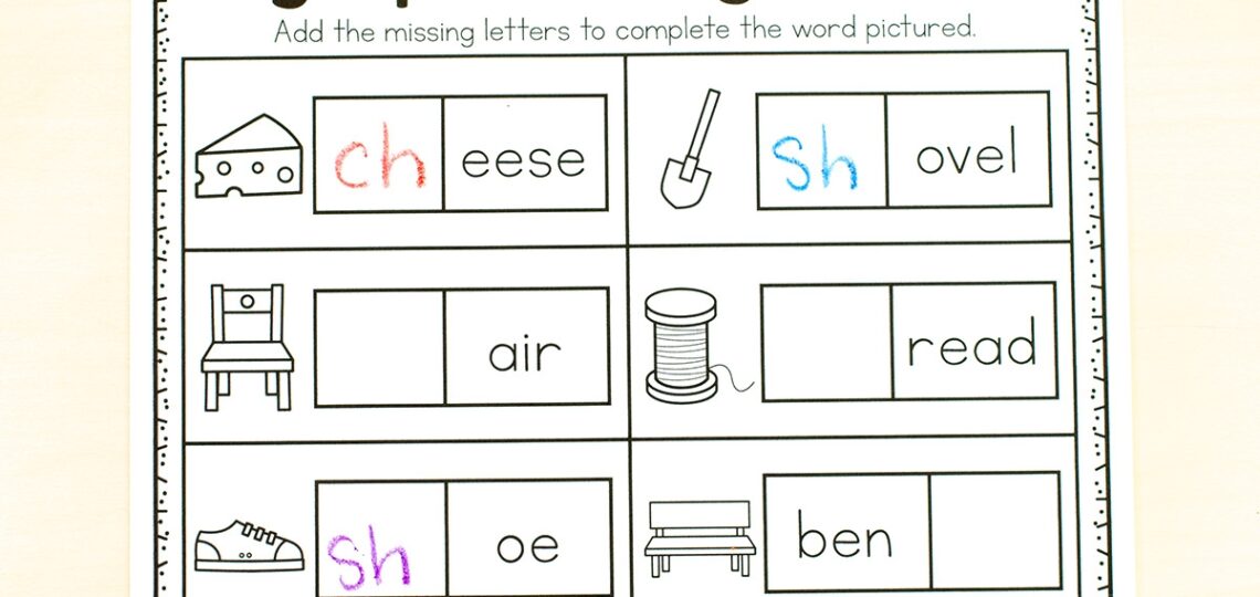 Digraph Missing Sound Worksheets For Phonics Practice