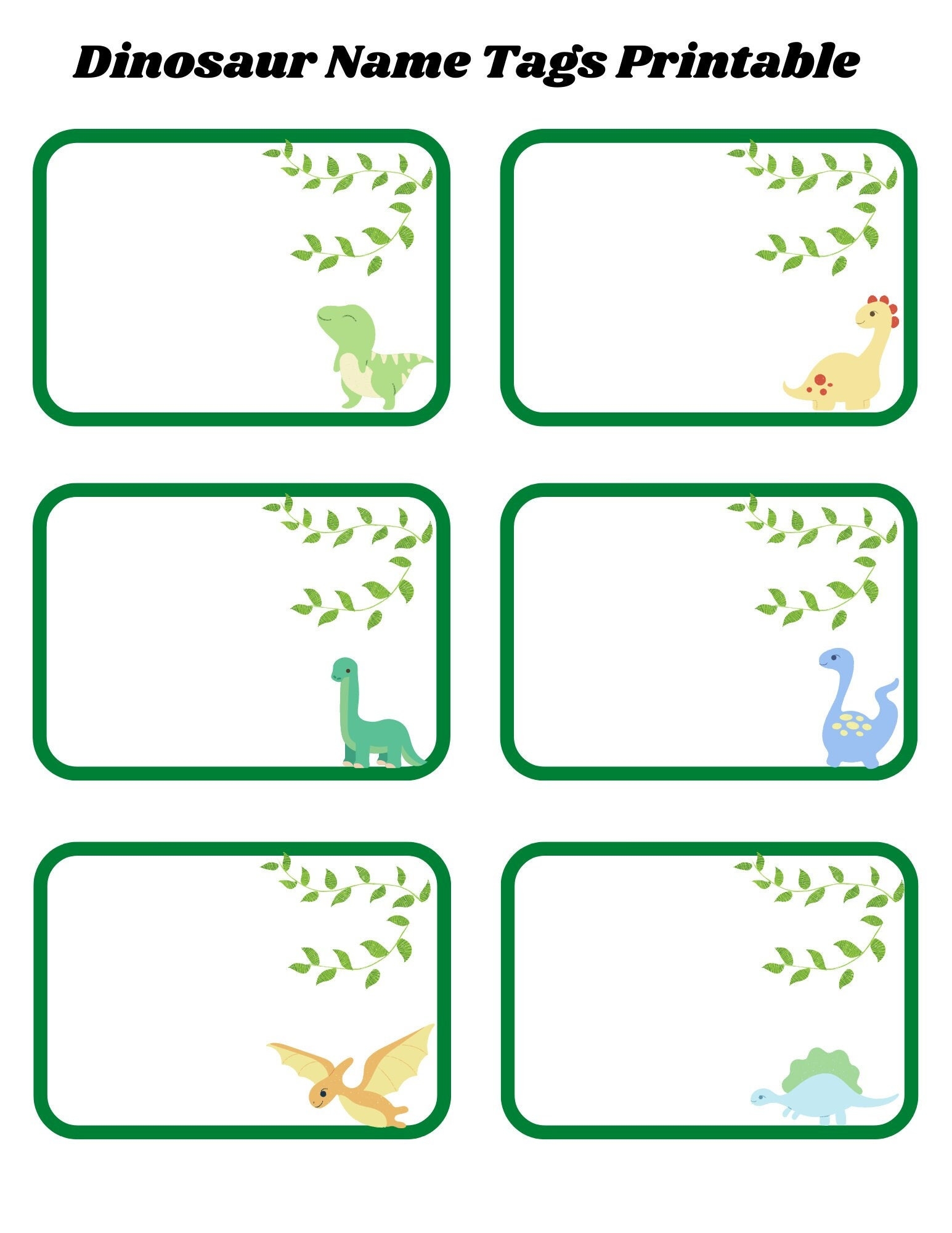 Dinosaur Children s Name Tag Instant Download 8x11 Nametag Placemat Setting Gift Tag White Background Printable Girls U0026 Boys Unisex Dinosaur Children s Name Tag Instant Download 8x11 Nametag Placemat Setting Gift Tag White Background Printable Girls U0026 Boys Unisex